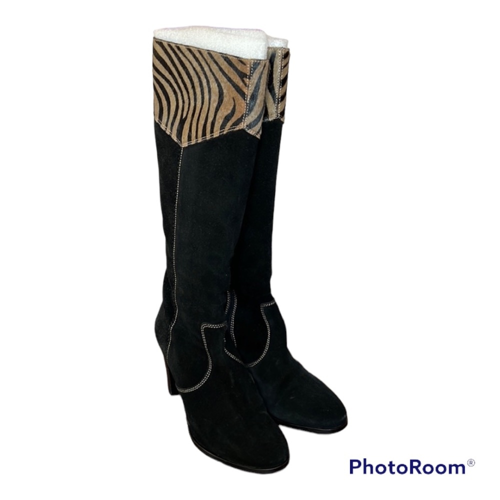 Black suede boots - made in Italy